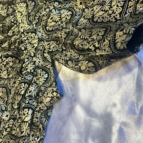 Gold Metallic Mini Cocktail Dress - Picture 16 of 17